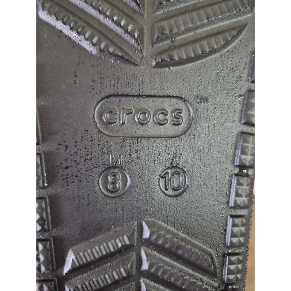 Crocs Black Slides Iconic Comfort Slip On Sandals Men 8 Women 10